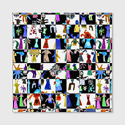 Холст квадратный Монстрики на шахматном фоне, цвет: 3D-принт — фото 2
