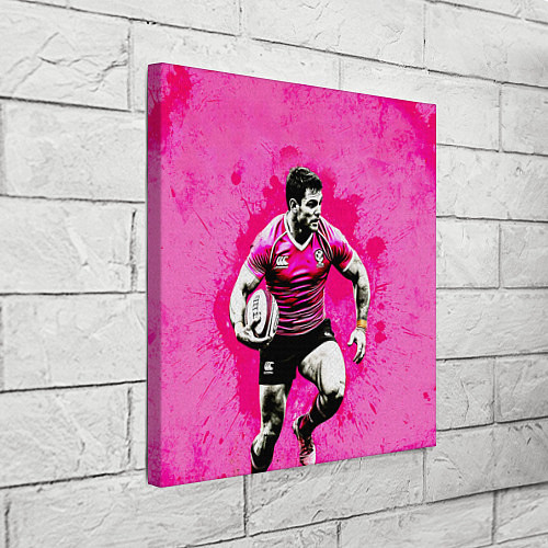 Картина квадратная Регбист на розовом / 3D-принт – фото 3