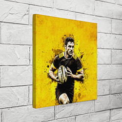 Холст квадратный Регбист на желтом, цвет: 3D-принт — фото 2