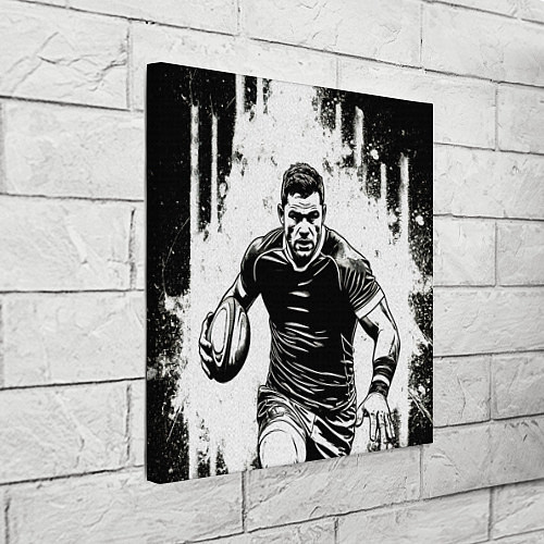 Картина квадратная Регбист черно-белый / 3D-принт – фото 3