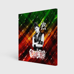 Холст квадратный Сектор газа красно-зеленый фон, цвет: 3D-принт