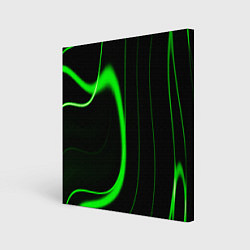 Холст квадратный Color green light green black, цвет: 3D-принт