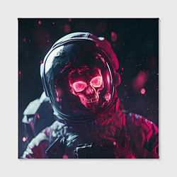 Холст квадратный Красный череп в скафандре космонавта, цвет: 3D-принт — фото 2