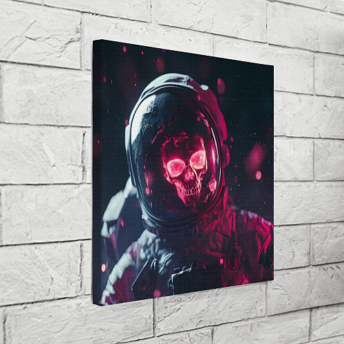 Картина квадратная Красный череп в скафандре космонавта / 3D-принт – фото 3