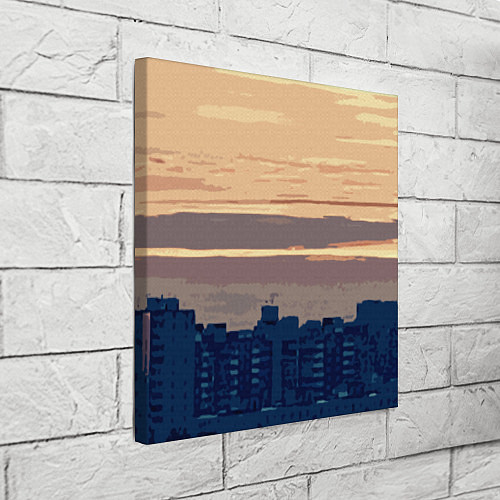 Картина квадратная Городской пейзаж стилизованный / 3D-принт – фото 3