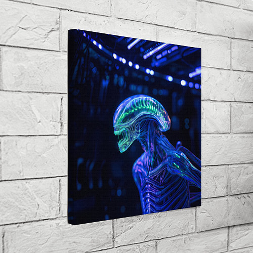 Картина квадратная Чужой с неоновой окраской / 3D-принт – фото 3