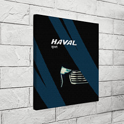 Холст квадратный Haval sport чёрно-синий с полосой, цвет: 3D-принт — фото 2