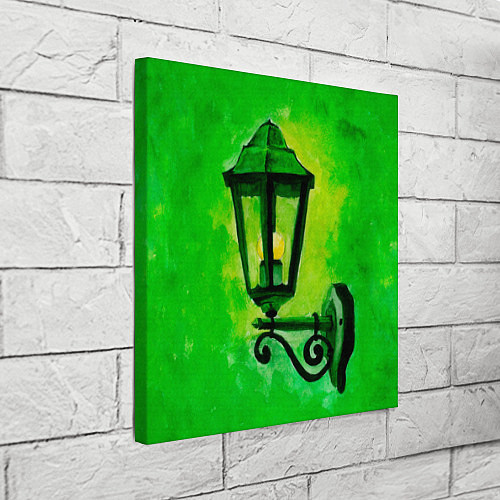 Картина квадратная Уличный зелёный фонарь / 3D-принт – фото 3