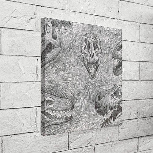 Картина квадратная Черепа динозавров - эскиз / 3D-принт – фото 3