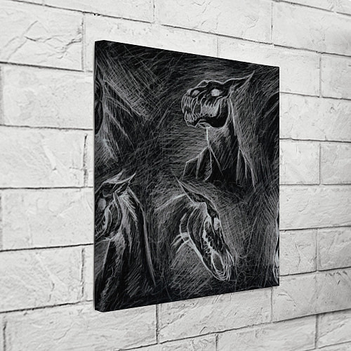 Картина квадратная Черепа лошадей - эскиз / 3D-принт – фото 3