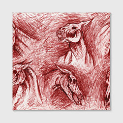 Холст квадратный Черепа лошадей - эскиз, цвет: 3D-принт — фото 2