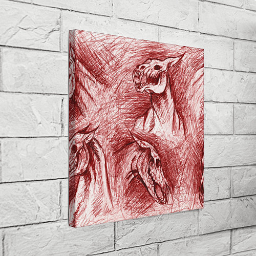 Картина квадратная Черепа лошадей - эскиз / 3D-принт – фото 3