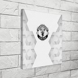 Холст квадратный Manchester United white poly, цвет: 3D-принт — фото 2