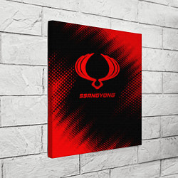 Холст квадратный SsangYong - red gradient, цвет: 3D-принт — фото 2