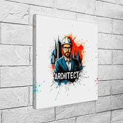 Холст квадратный Архитектор на белом, цвет: 3D-принт — фото 2