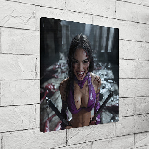 Картина квадратная Довольная Милина Мортал комбат / 3D-принт – фото 3