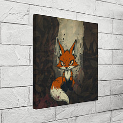 Холст квадратный Рыжий лис хитрец, цвет: 3D-принт — фото 2