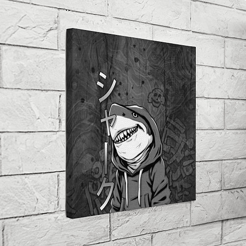 Картина квадратная Акула в капюшоне / 3D-принт – фото 3