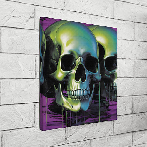 Картина квадратная Черепа отливающие неоном / 3D-принт – фото 3