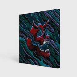 Холст квадратный Череп с рогами, цвет: 3D-принт