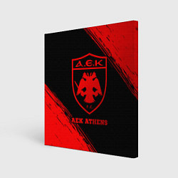 Холст квадратный AEK Athens - red gradient, цвет: 3D-принт