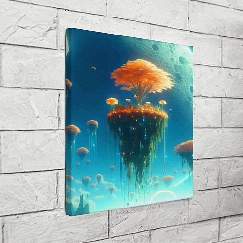 Картина квадратная Сказочное космическое дерево - нейроарт / 3D-принт – фото 3