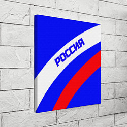Холст квадратный Россия на синем фоне и триколор, цвет: 3D-принт — фото 2