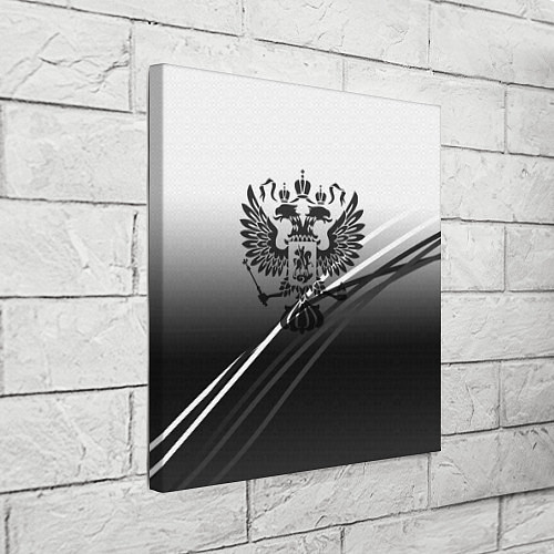 Картина квадратная Герб России градиент в полосами серый / 3D-принт – фото 3