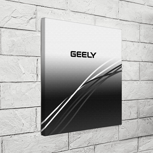 Картина квадратная Geely градиент из белого в тёмный с полосами / 3D-принт – фото 3