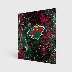 Холст квадратный Minnesota Wild NHL black, цвет: 3D-принт