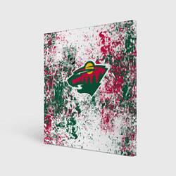 Холст квадратный Minnesota Wild NHL white, цвет: 3D-принт