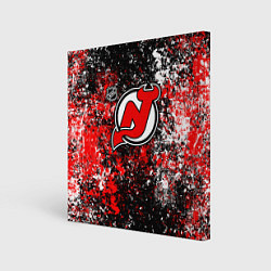Холст квадратный New Jersey Devils NHL black, цвет: 3D-принт