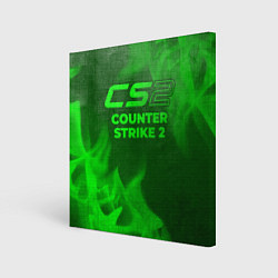 Картина квадратная Counter Strike 2 - green gradient