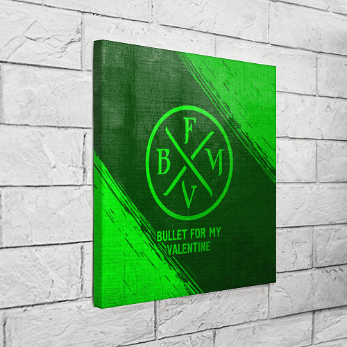 Картина квадратная Bullet For My Valentine - green gradient / 3D-принт – фото 3