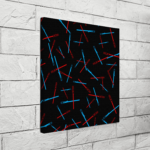 Картина квадратная Паттерн из световых мечей / 3D-принт – фото 3