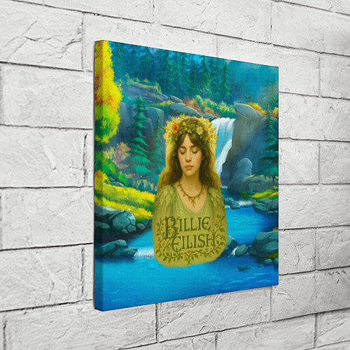 Картина квадратная Билли Айлиш на фоне природы / 3D-принт – фото 3