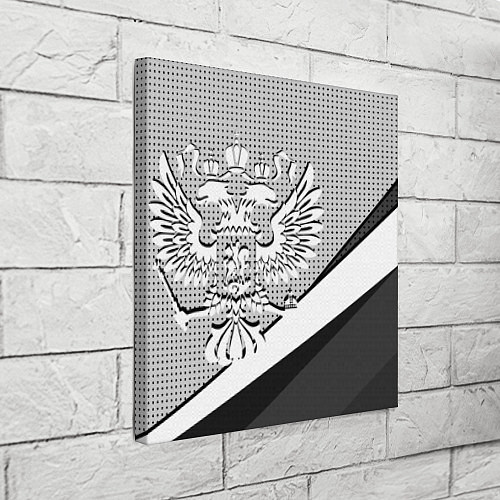 Картина квадратная Герб России серый текстурный / 3D-принт – фото 3