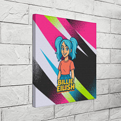 Холст квадратный Билли Айлиш в стиле мультфильма, цвет: 3D-принт — фото 2