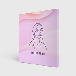 Холст квадратный Билли Айлиш из линии - минимализм, цвет: 3D-принт