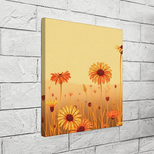 Картина квадратная Цветы на закате / 3D-принт – фото 3