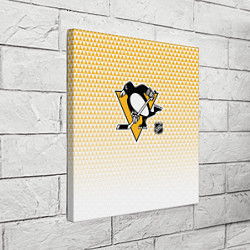 Холст квадратный Питтсбург Пингвинз - желтый и белый, цвет: 3D-принт — фото 2