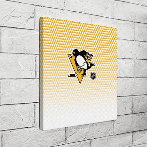 Картина квадратная Питтсбург Пингвинз - желтый и белый / 3D-принт – фото 3