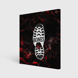 Холст квадратный Bones лого в стиле следа ботинка, цвет: 3D-принт