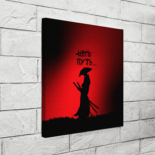 Картина квадратная Самурай на пути / 3D-принт – фото 3