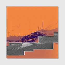 Холст квадратный Элитное авто в пустыни, цвет: 3D-принт — фото 2