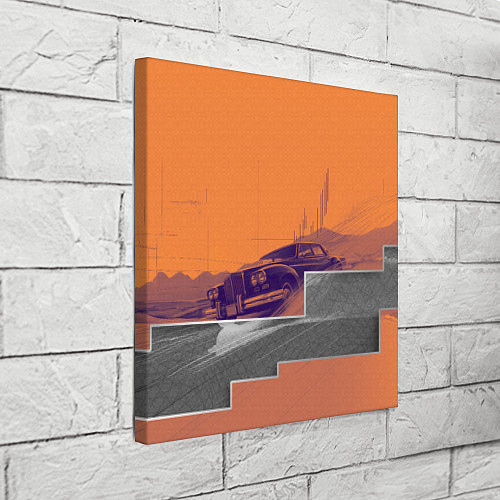 Картина квадратная Элитное авто в пустыни / 3D-принт – фото 3