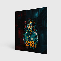 Холст квадратный Игра в кальмара игрок 218 граффити, цвет: 3D-принт