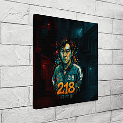 Холст квадратный Игра в кальмара игрок 218 граффити, цвет: 3D-принт — фото 2