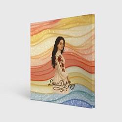 Холст квадратный Lana Del Rey в платье с цветами, цвет: 3D-принт