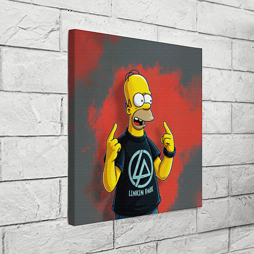 Картина квадратная Гомер в футболке Linkin Park / 3D-принт – фото 3